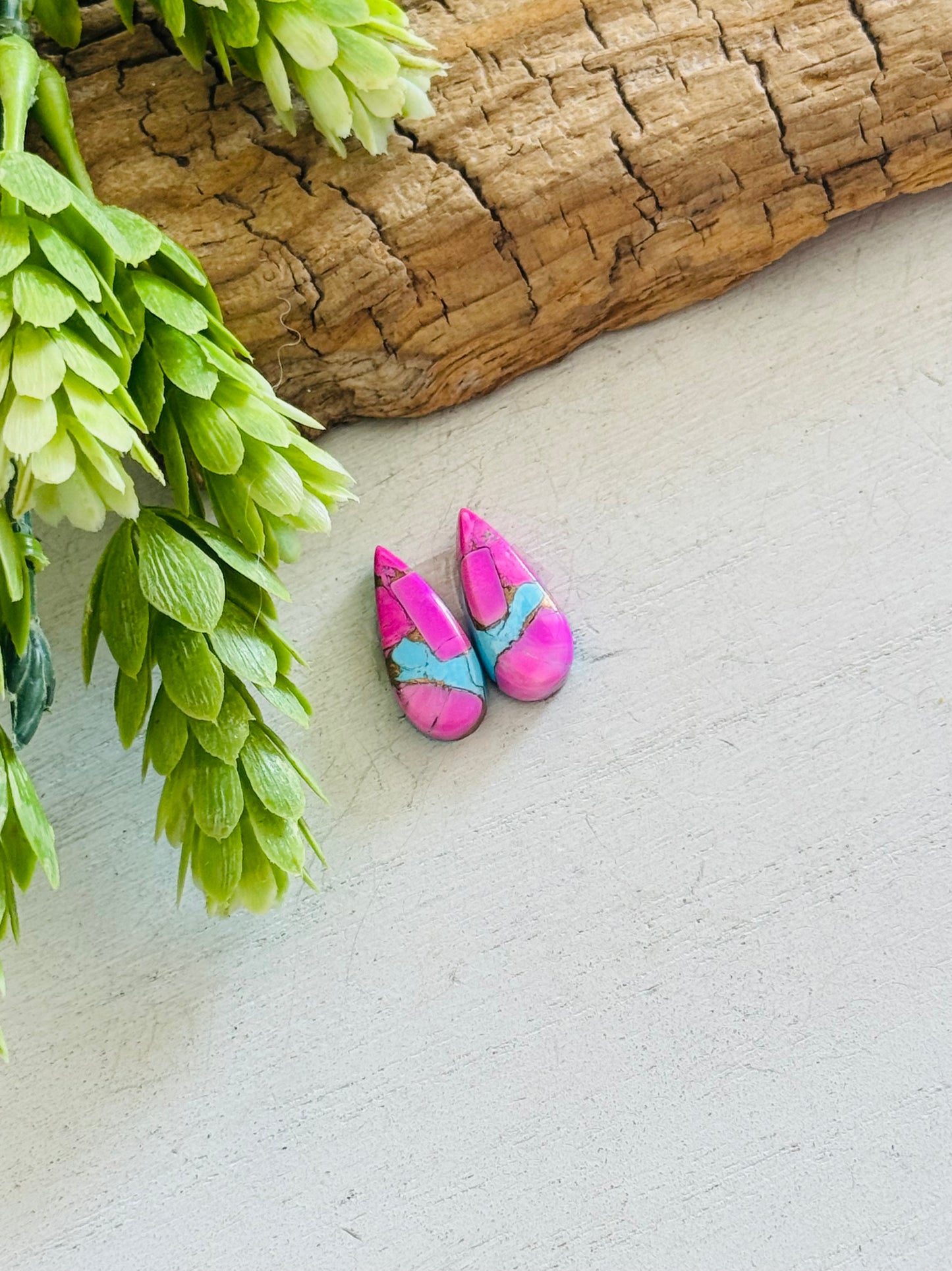 Cotton Candy Dahlia Composite Matching Earring Cabs