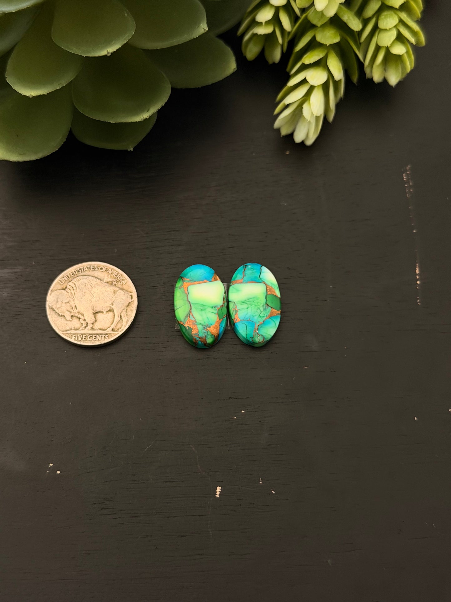 Peacock Dahlia Composite Earring Set