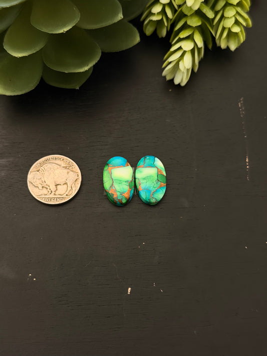 Peacock Dahlia Composite Earring Set