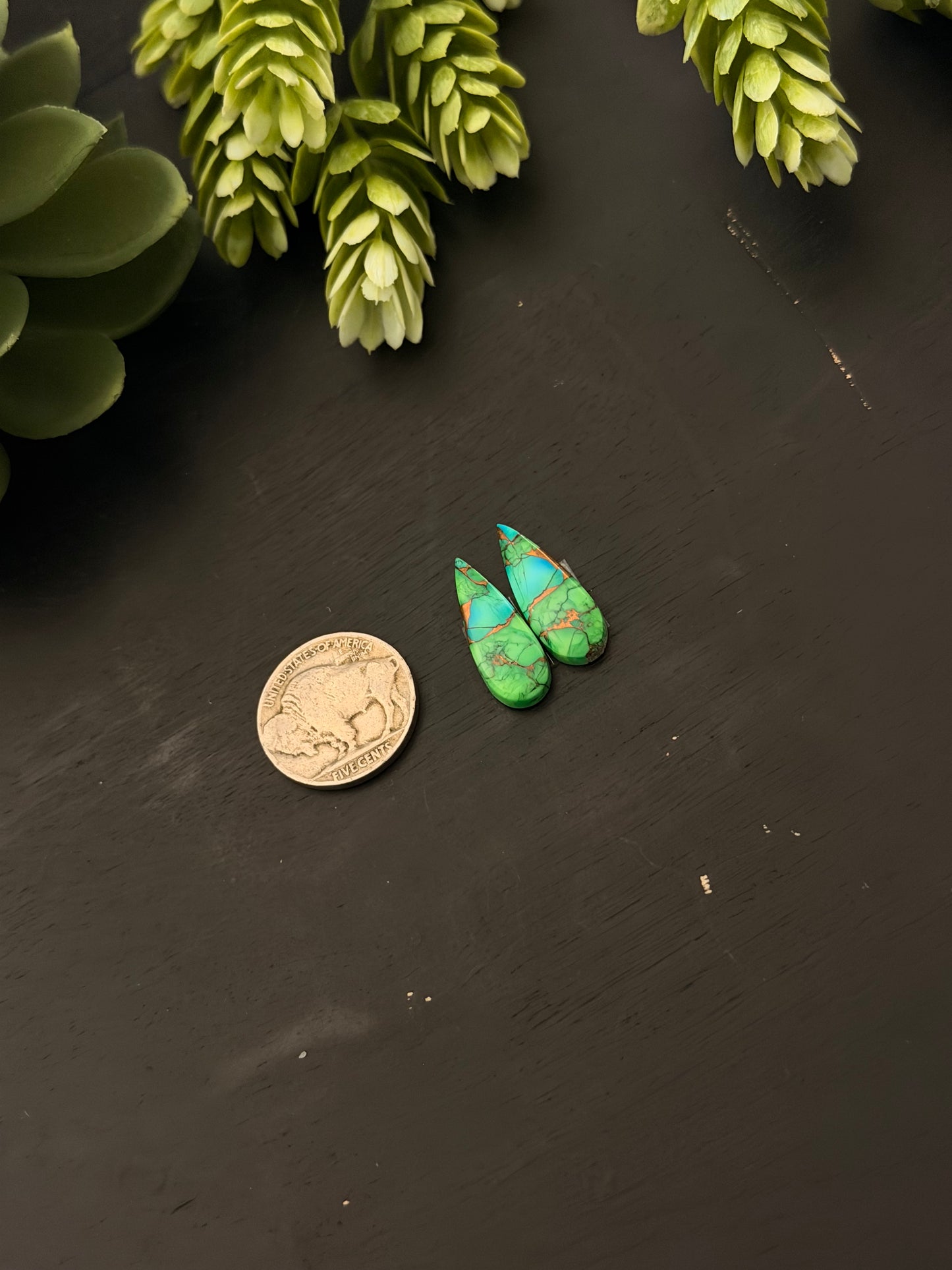 Peacock Dahlia Composite Earring Set