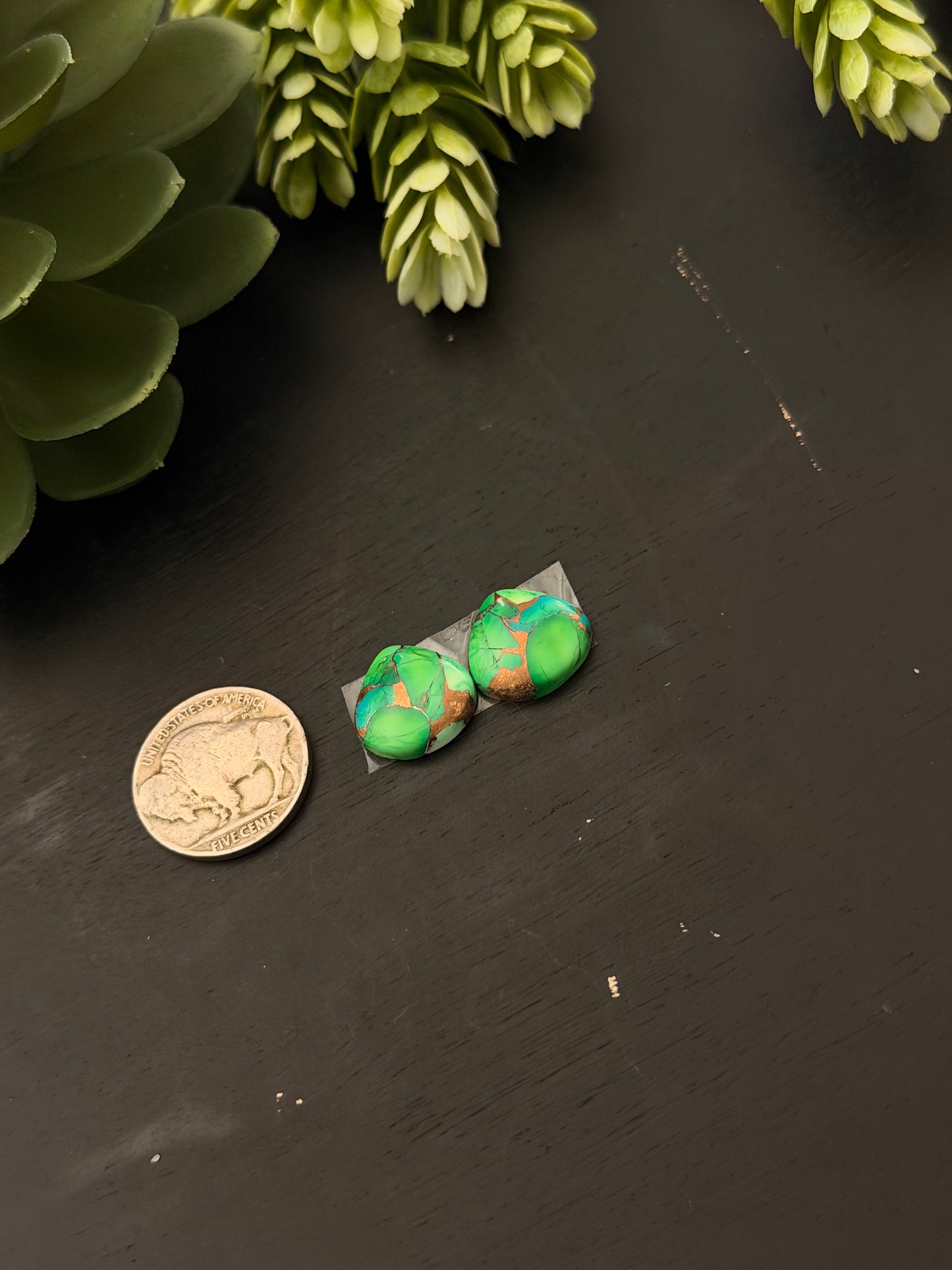 Peacock Dahlia Composite Earring Set