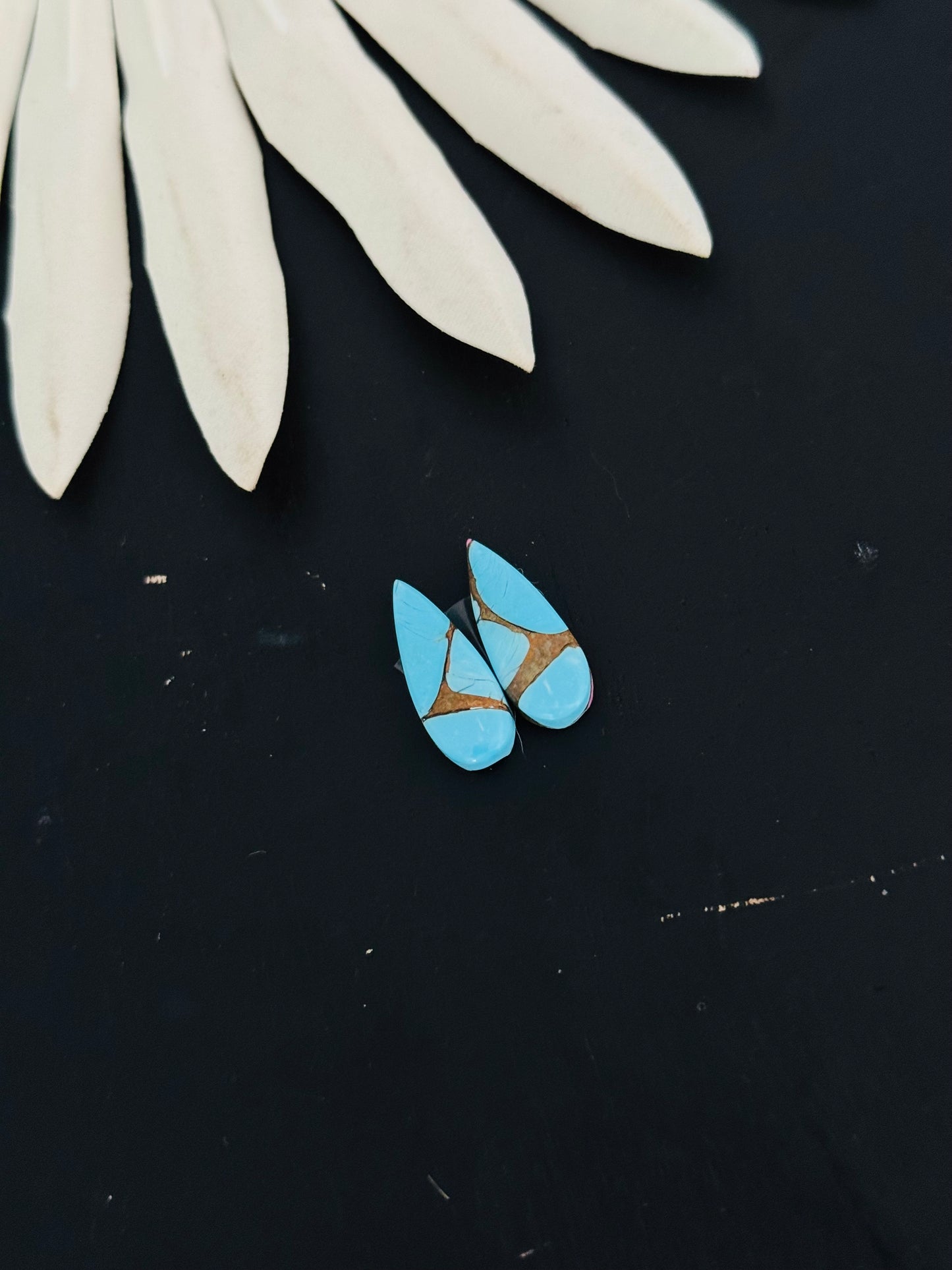 Cotton Candy Dahlia Composite Matching Earring Cabs