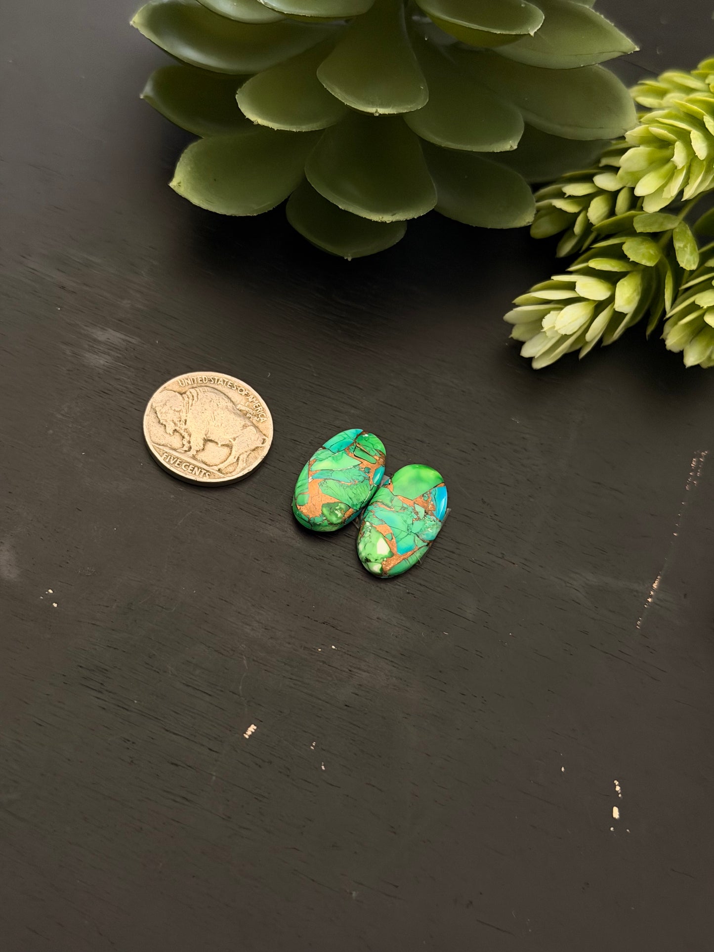 Peacock Dahlia Composite Earring Set