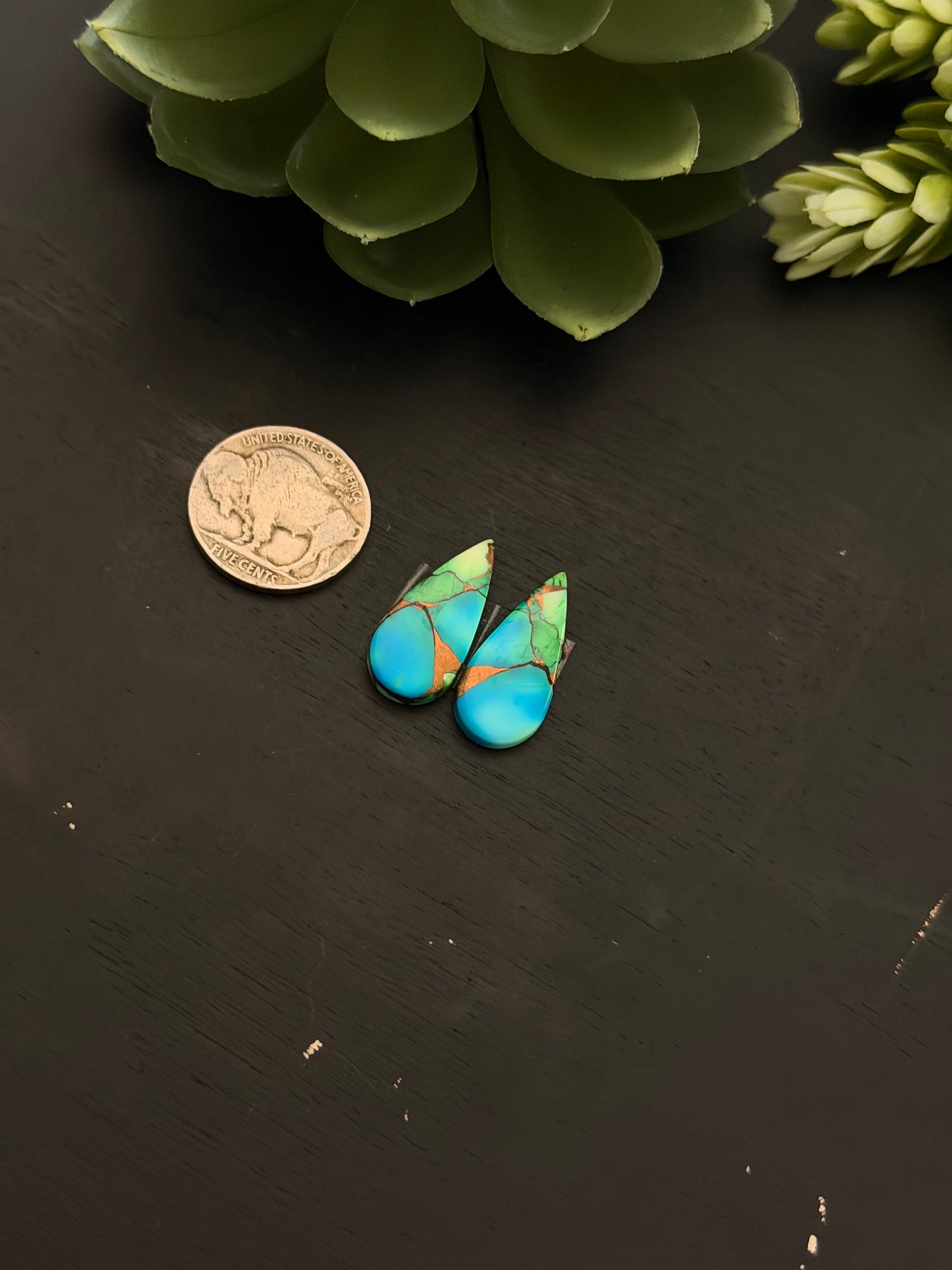 Peacock Dahlia Composite Earring Set