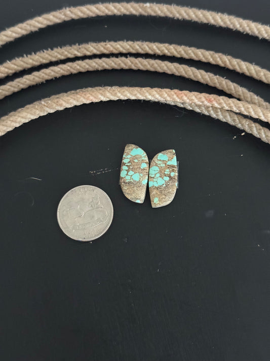 #8 Turquoise Earring Pair Cabs