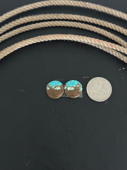 #8 Turquoise Earring Pair Cabs