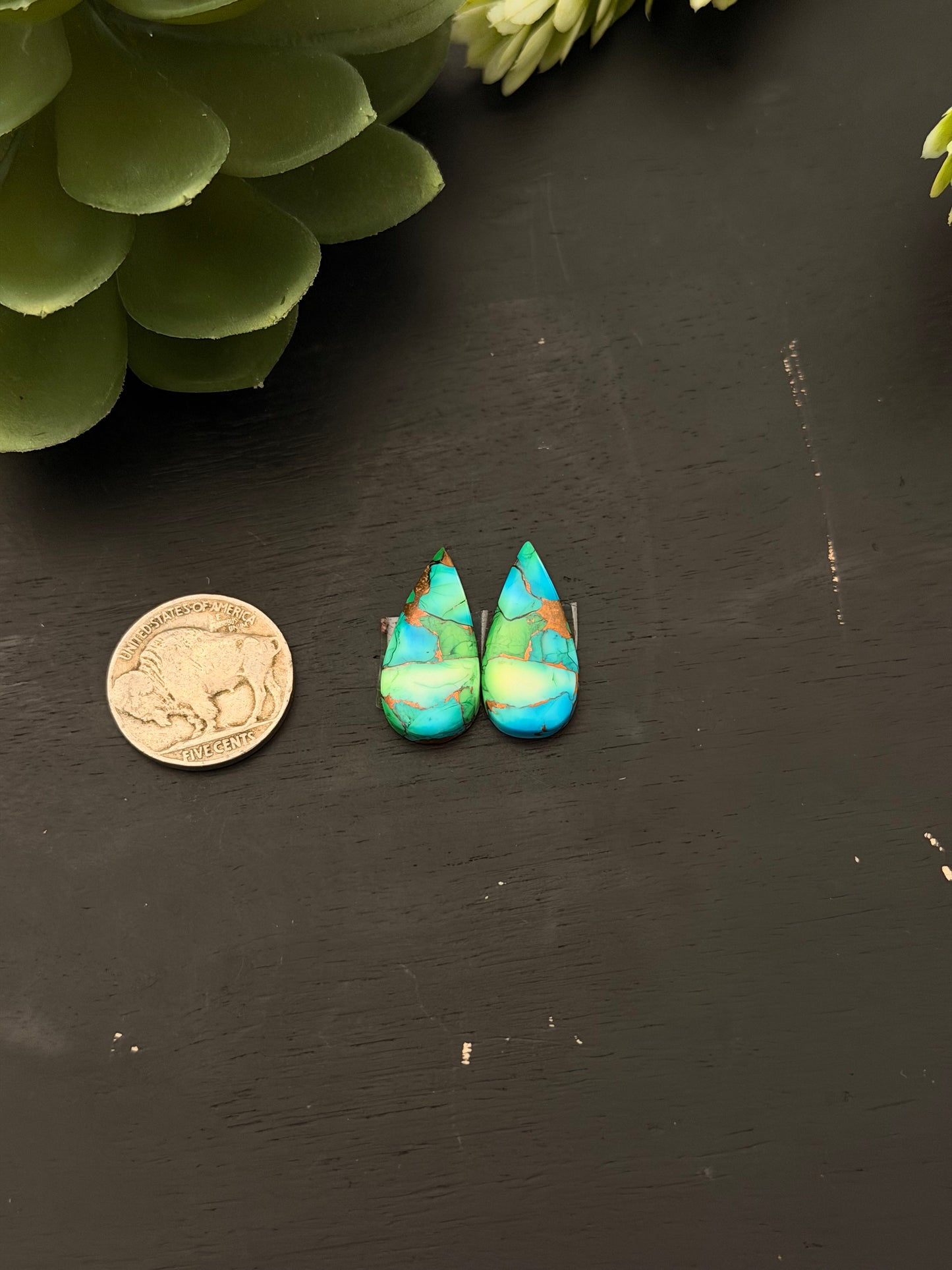 Peacock Dahlia Composite Earring Set
