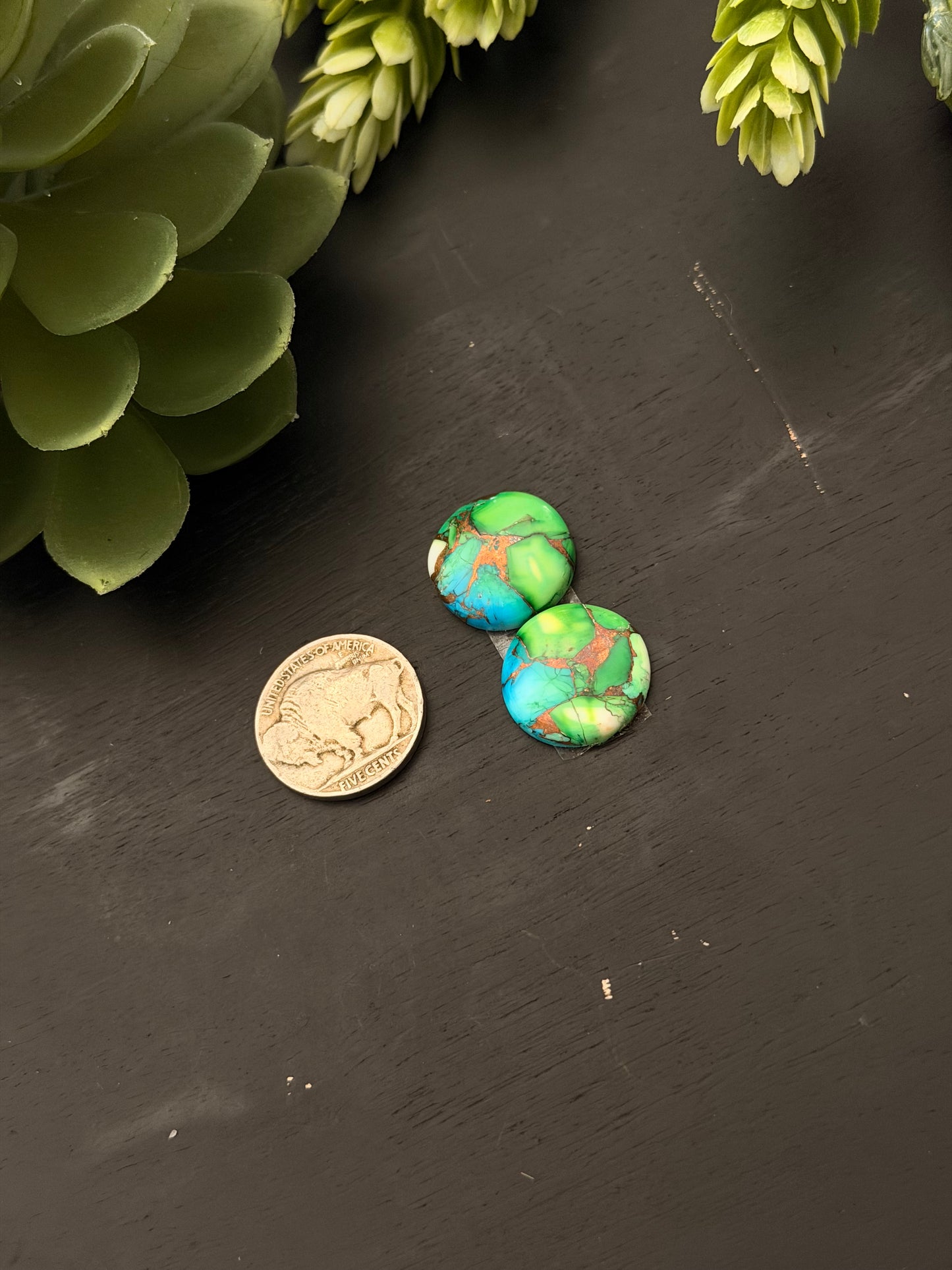 Peacock Dahlia Composite Earring Set