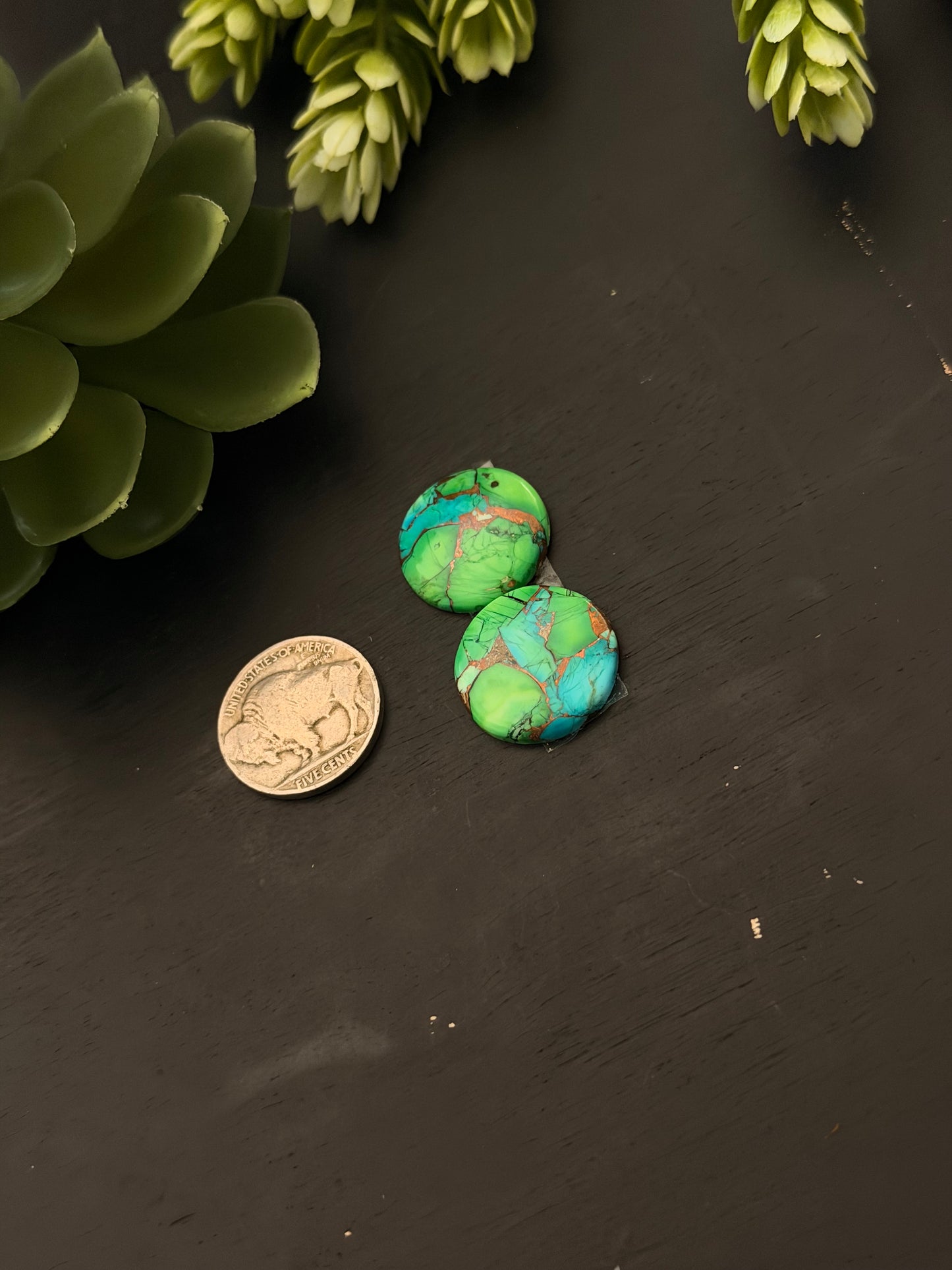 Peacock Dahlia Composite Earring Set