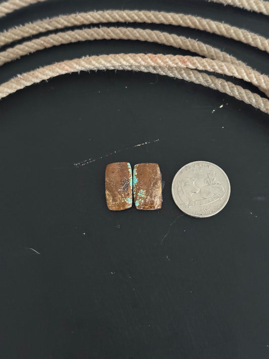 #8 Turquoise Earring Pair Cabs