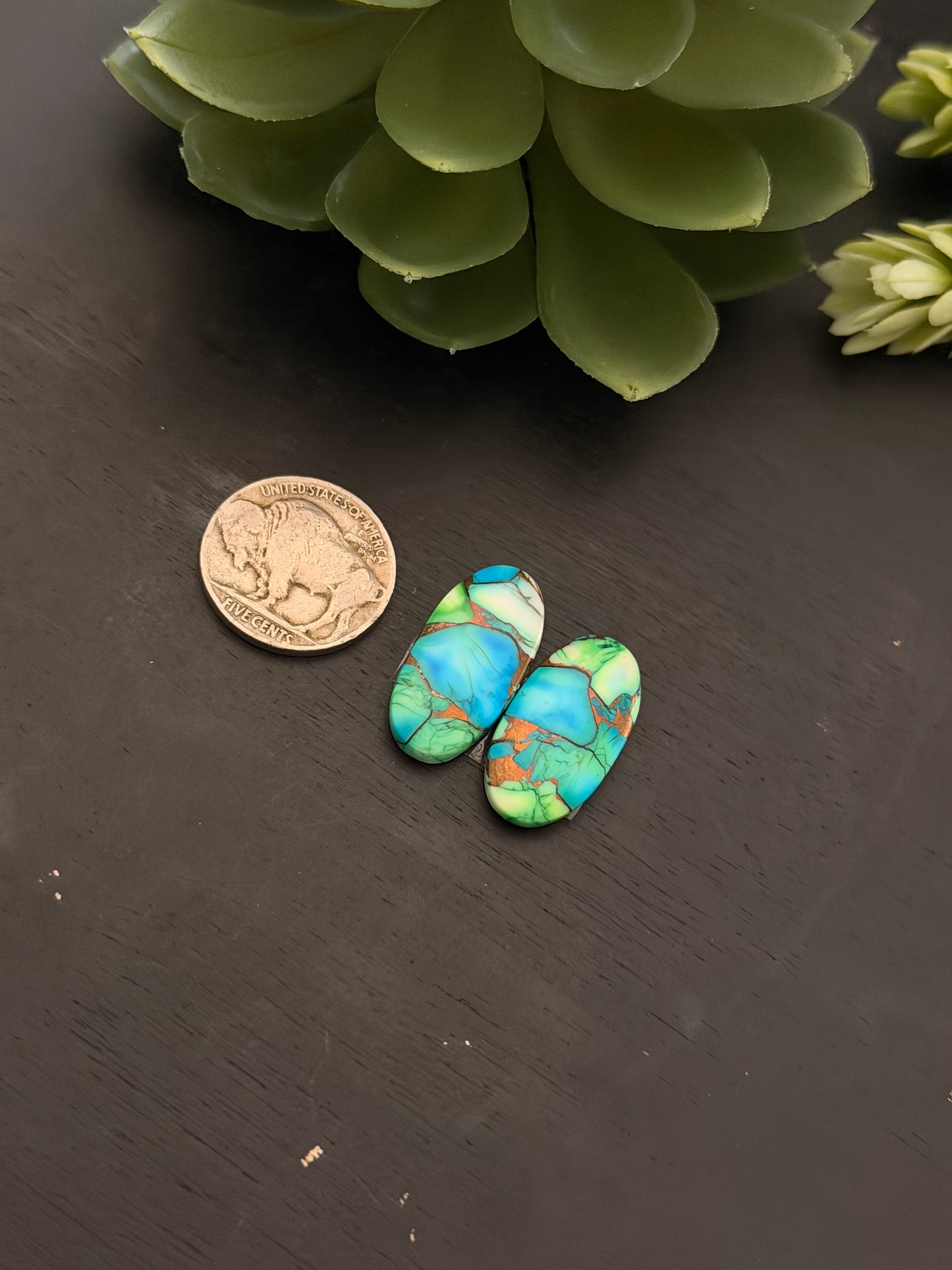Peacock Dahlia Composite Earring Set