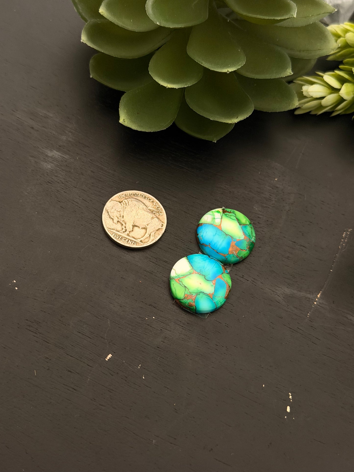 Peacock Dahlia Composite Earring Set