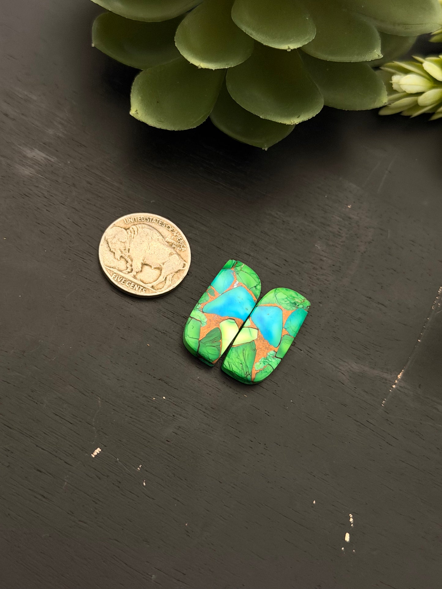 Peacock Dahlia Composite Earring Set