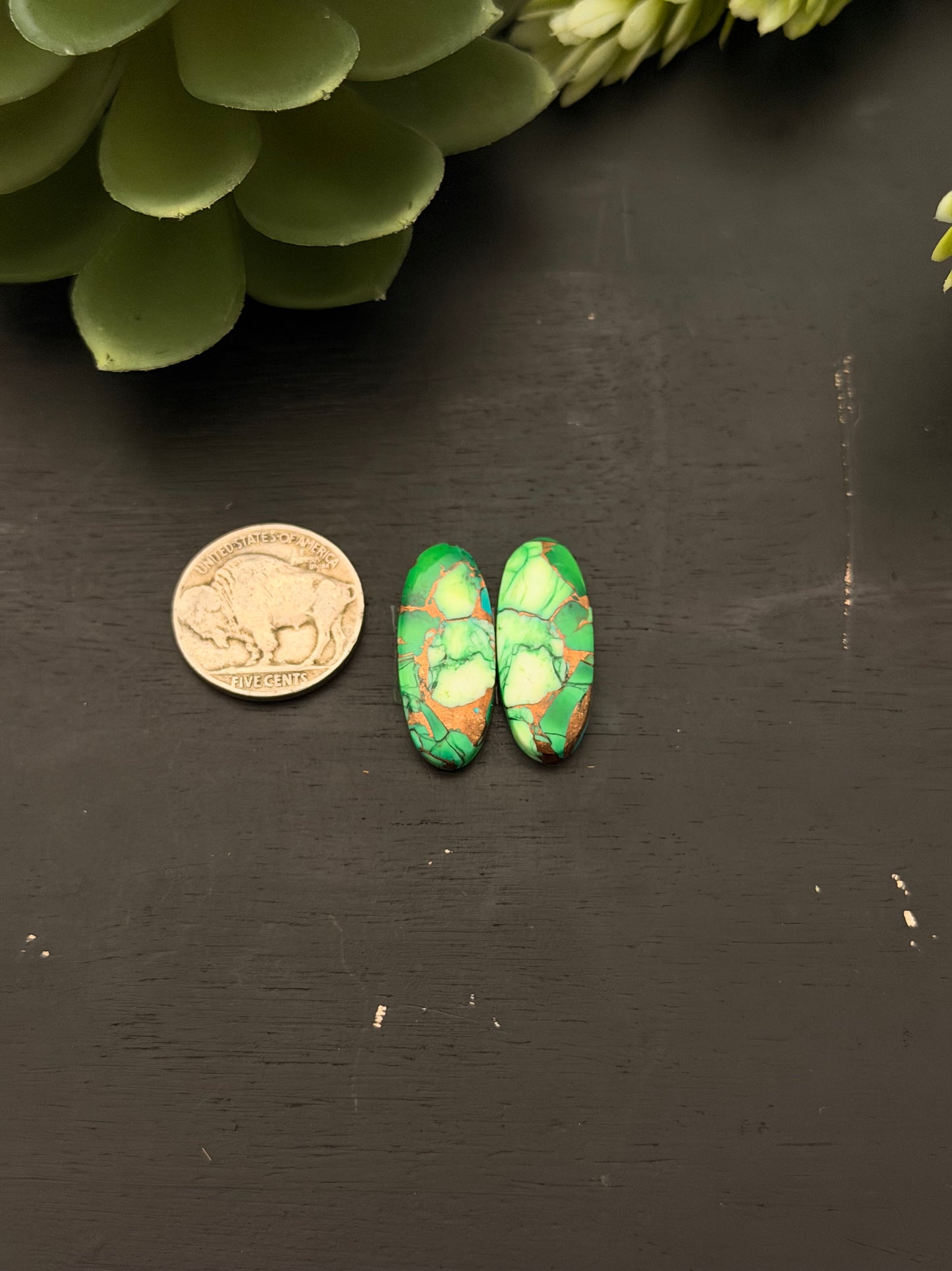 Peacock Dahlia Composite Earring Set
