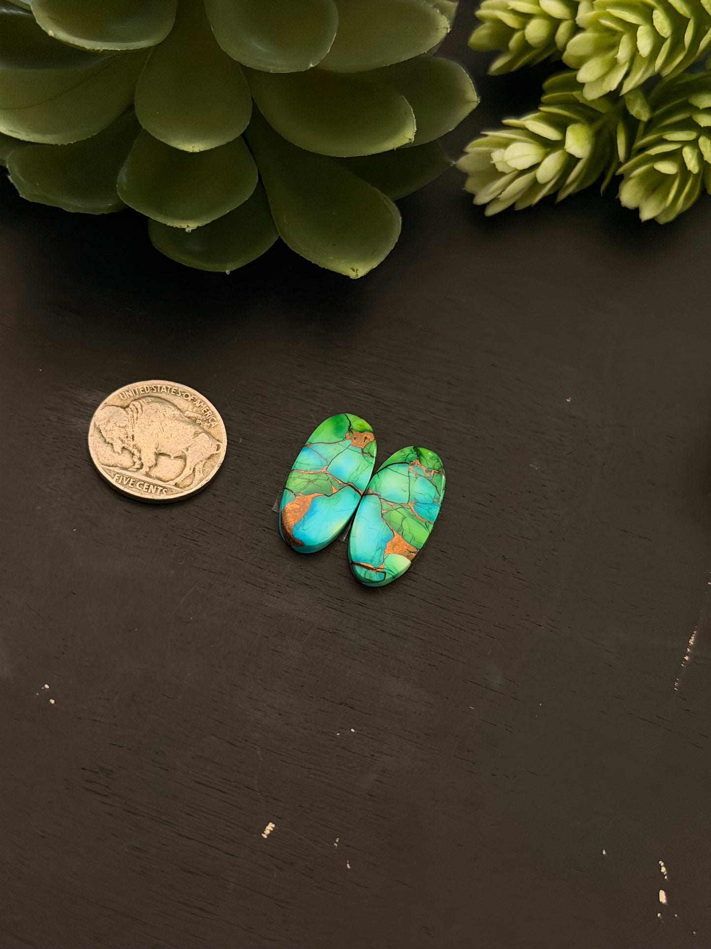 Peacock Dahlia Composite Earring Set