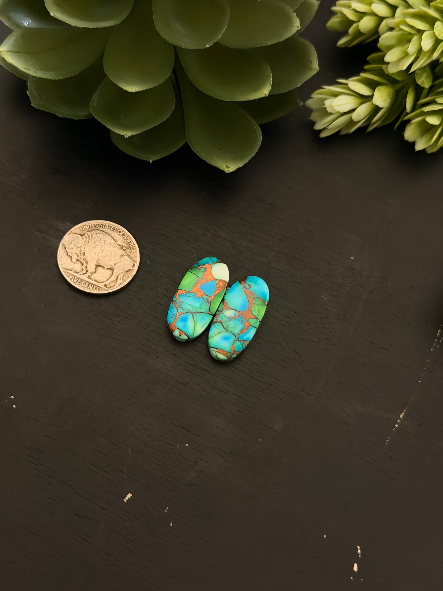 Peacock Dahlia Composite Earring Set