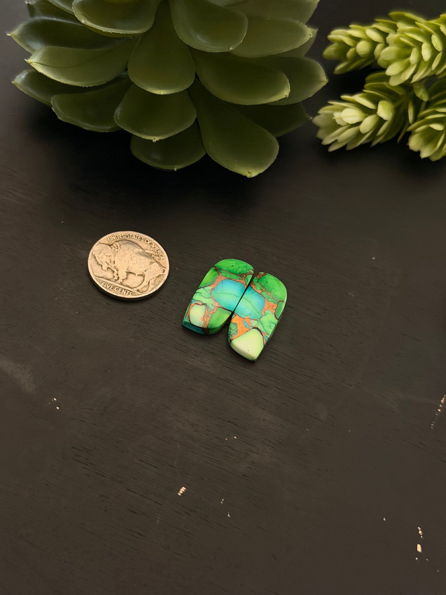 Peacock Dahlia Composite Earring Set
