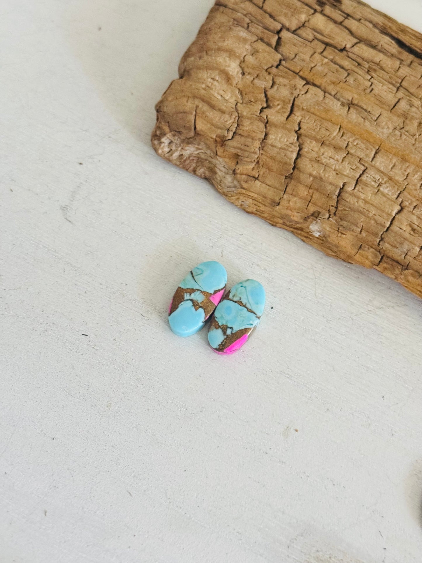 Cotton Candy Dahlia Composite Matching Earring Cabs