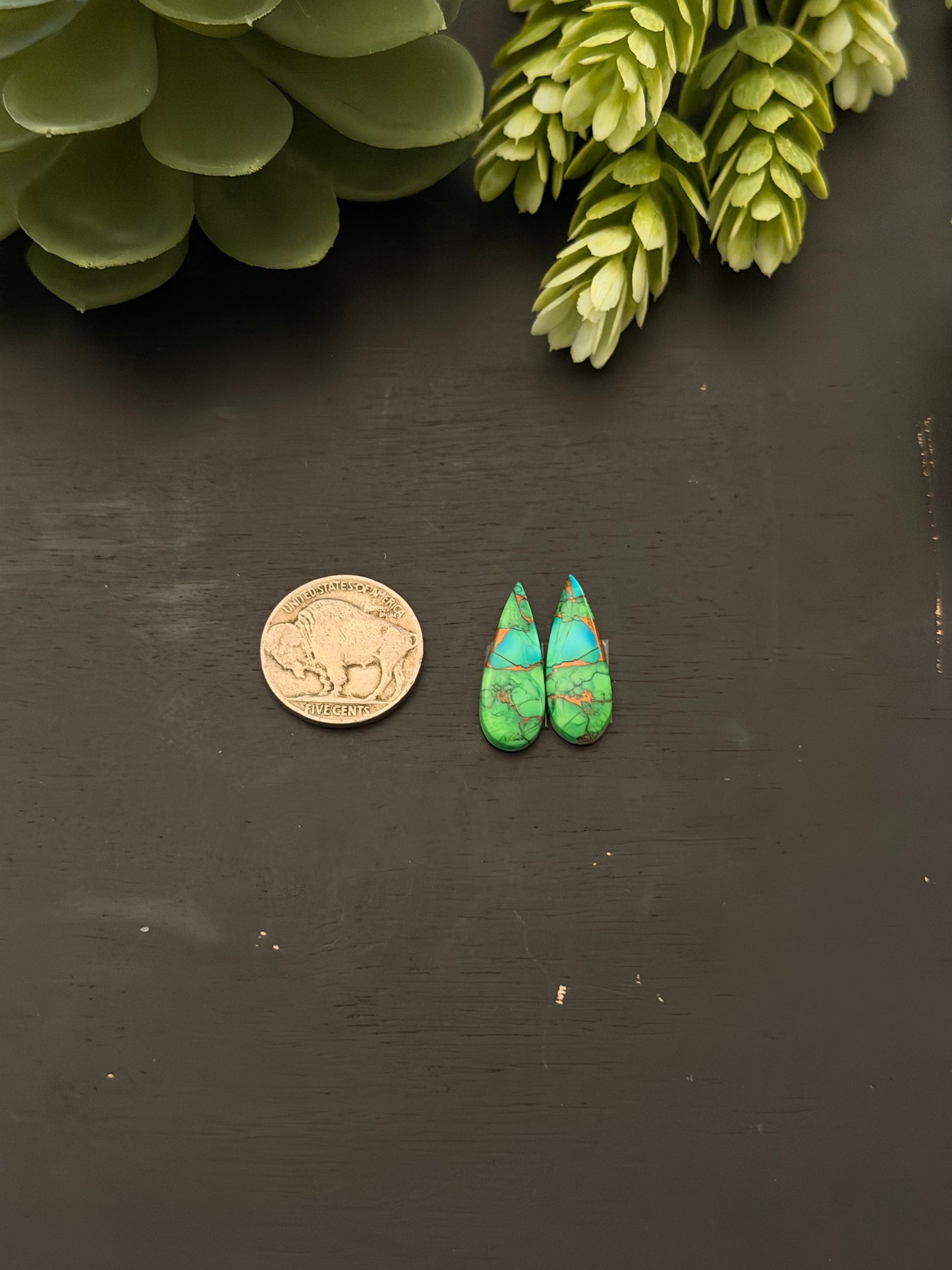 Peacock Dahlia Composite Earring Set