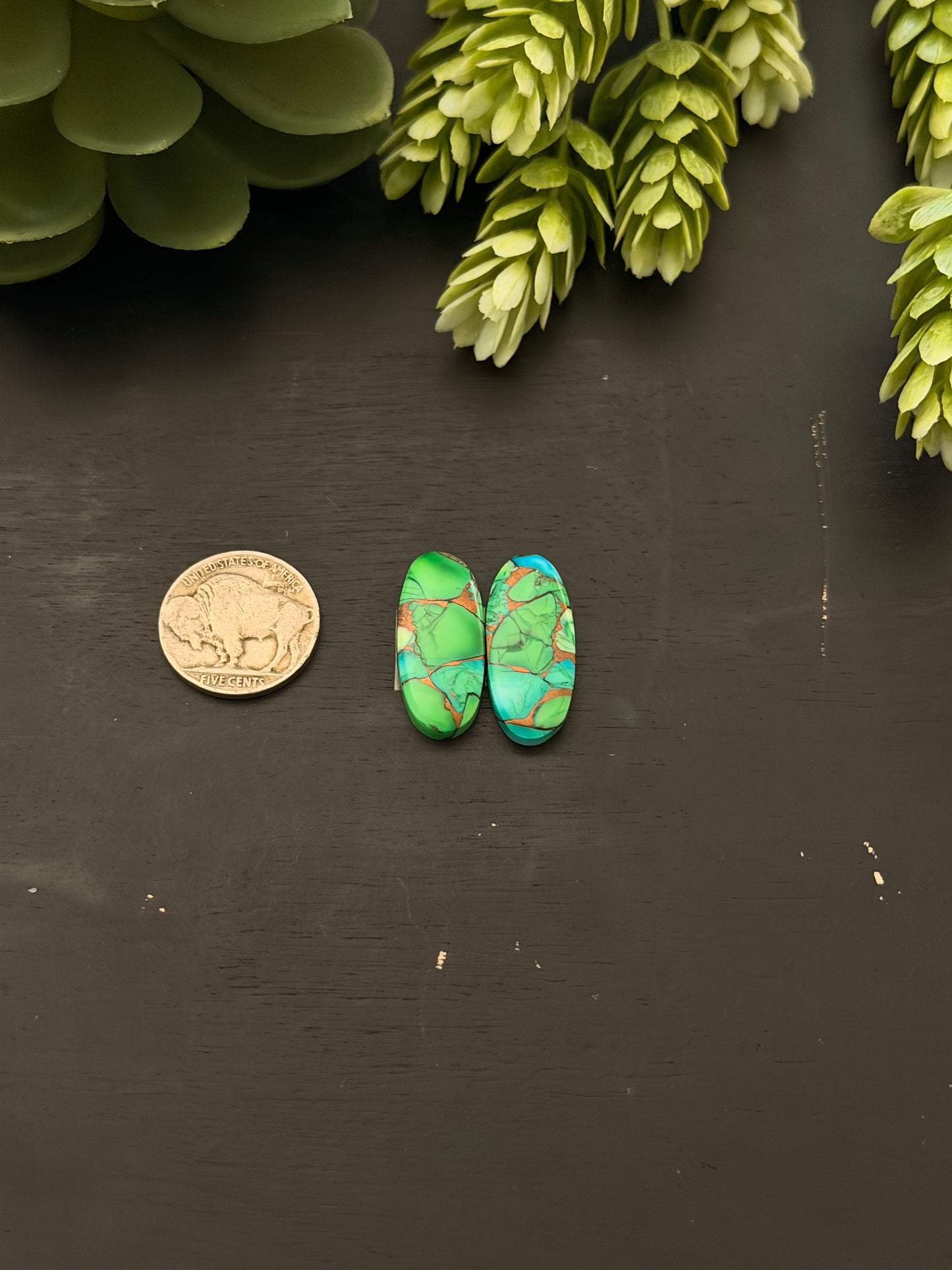 Peacock Dahlia Composite Earring Set