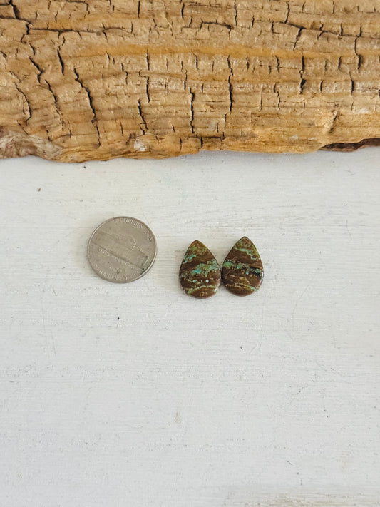 #8 Turquoise Earring Pair Cabs