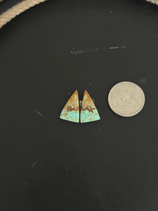 #8 Turquoise Earring Pair Cabs