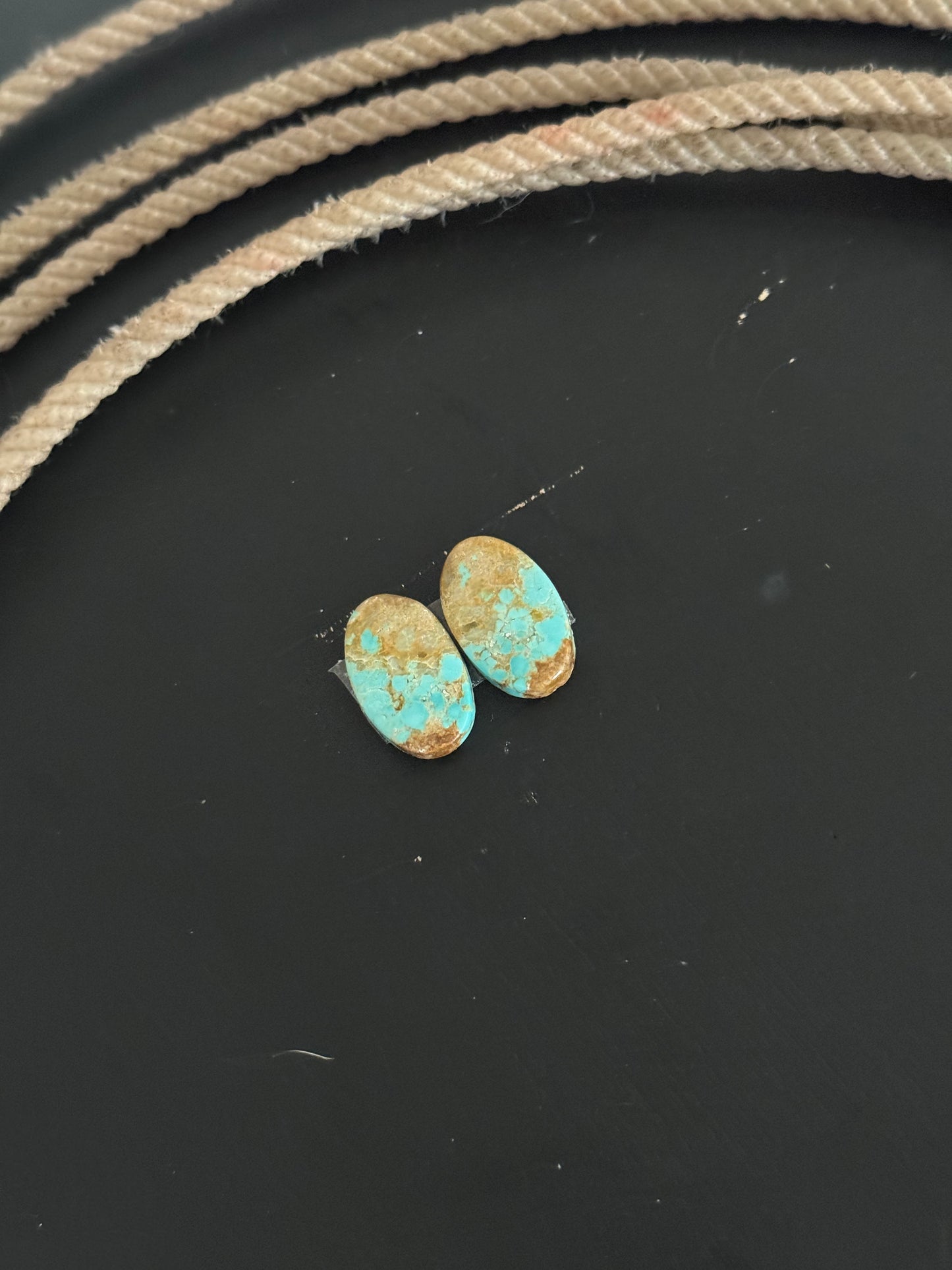 #8 Turquoise Earring Pair Cabs