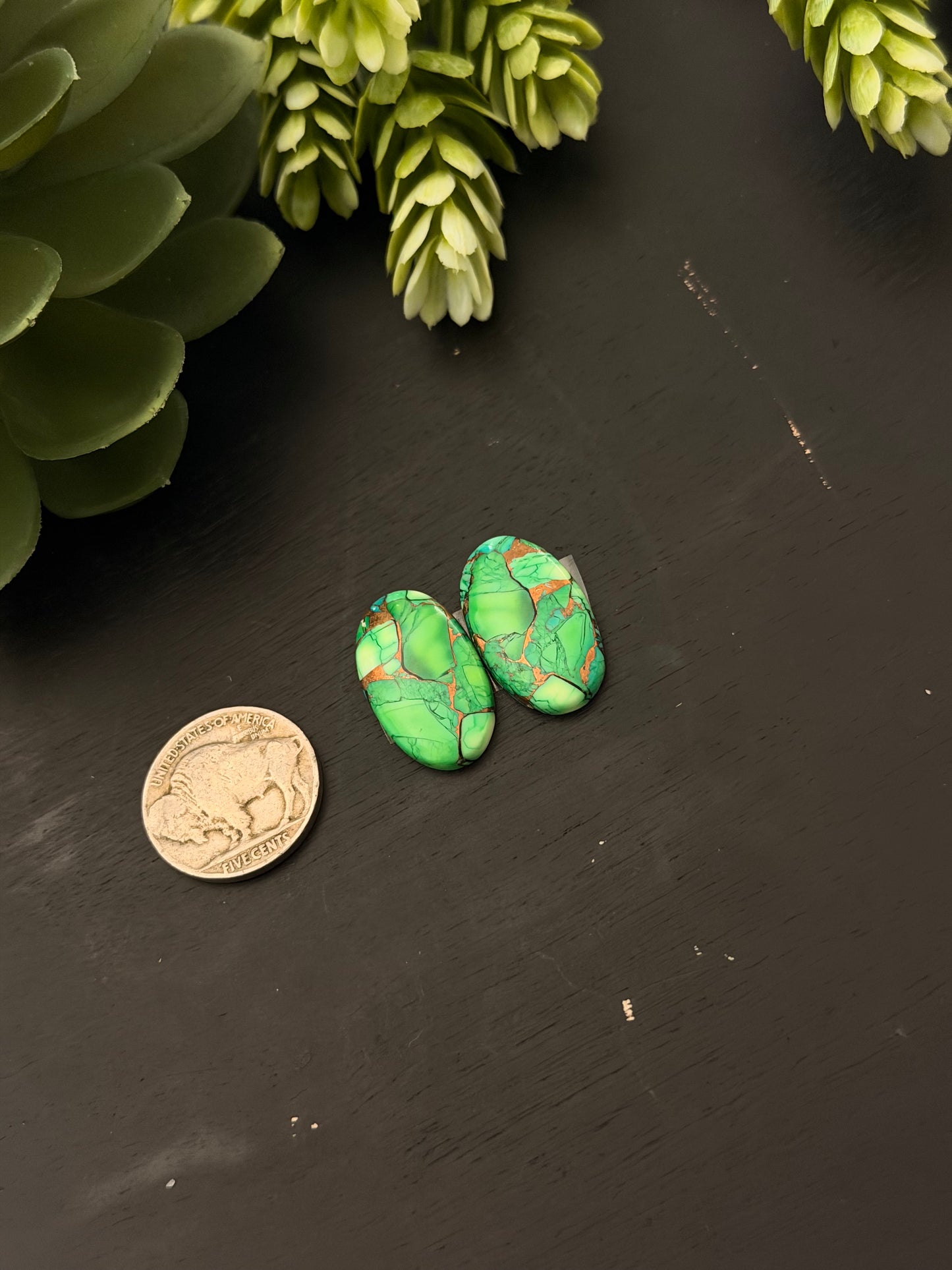 Peacock Dahlia Composite Earring Set