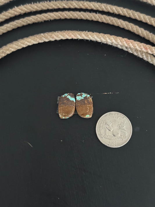 #8 Turquoise Earring Pair Cabs