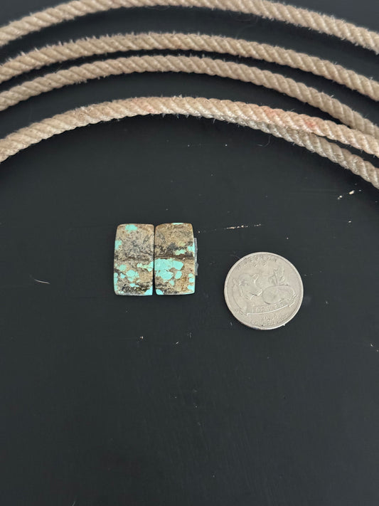 #8 Turquoise Earring Pair Cabs