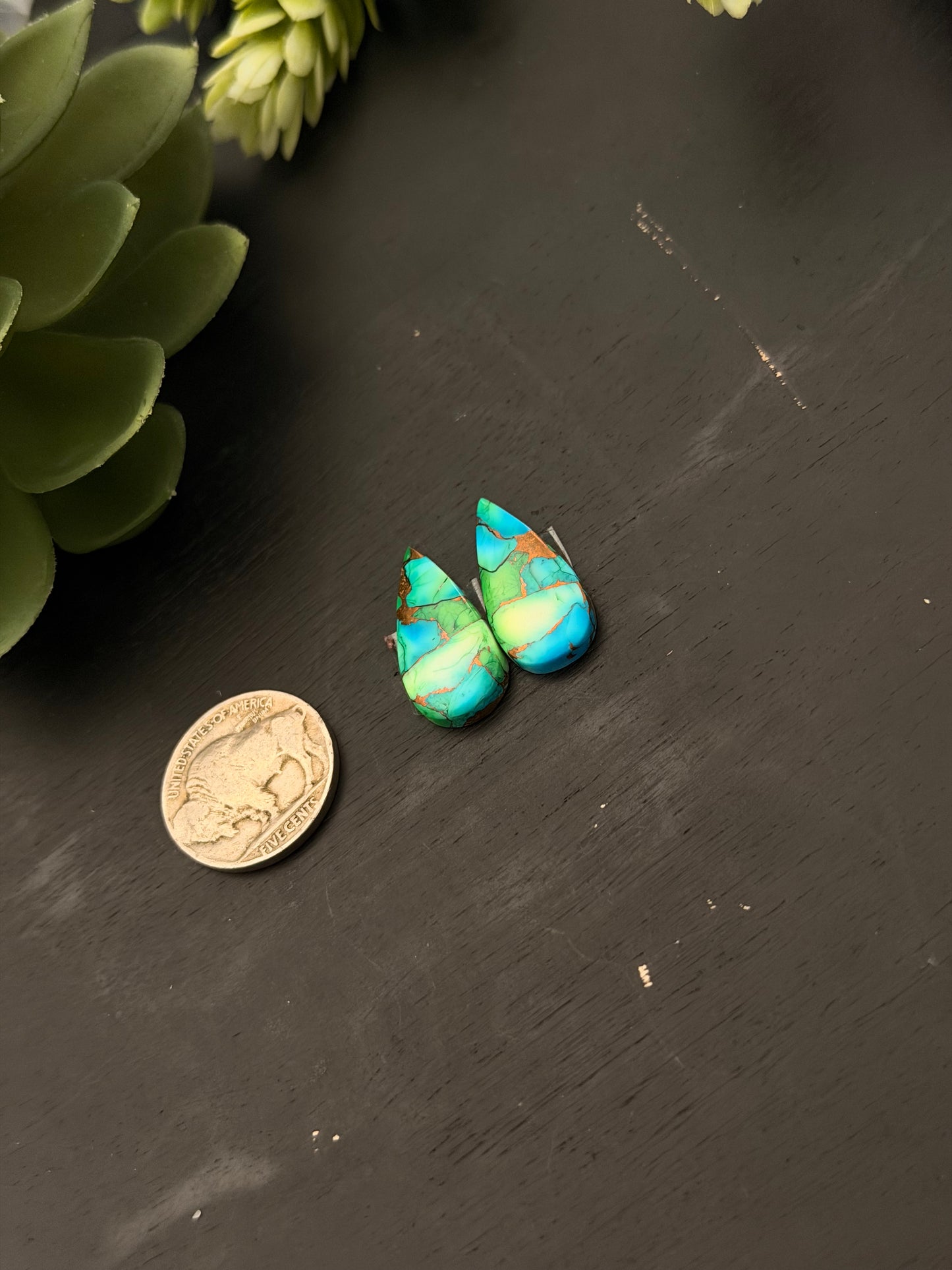 Peacock Dahlia Composite Earring Set
