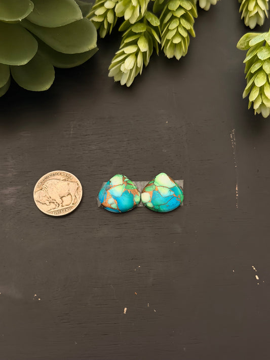 Peacock Dahlia Composite Earring Set