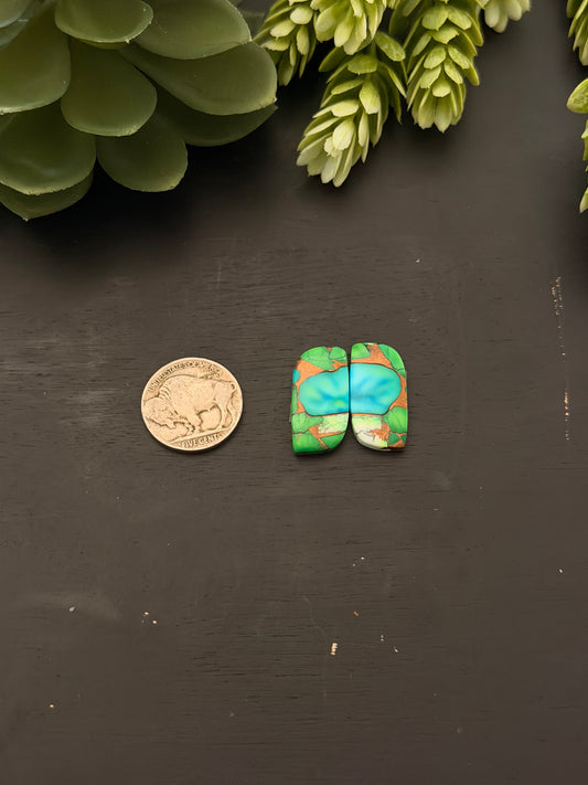 Peacock Dahlia Composite Earring Set