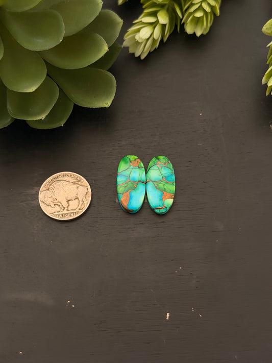 Peacock Dahlia Composite Earring Set