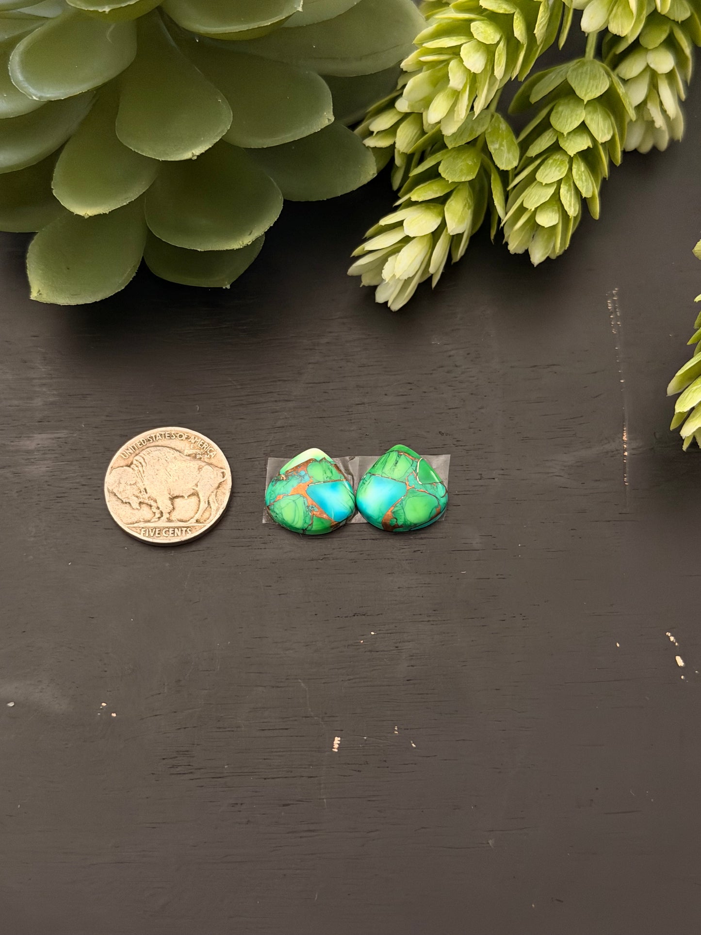 Peacock Dahlia Composite Earring Set