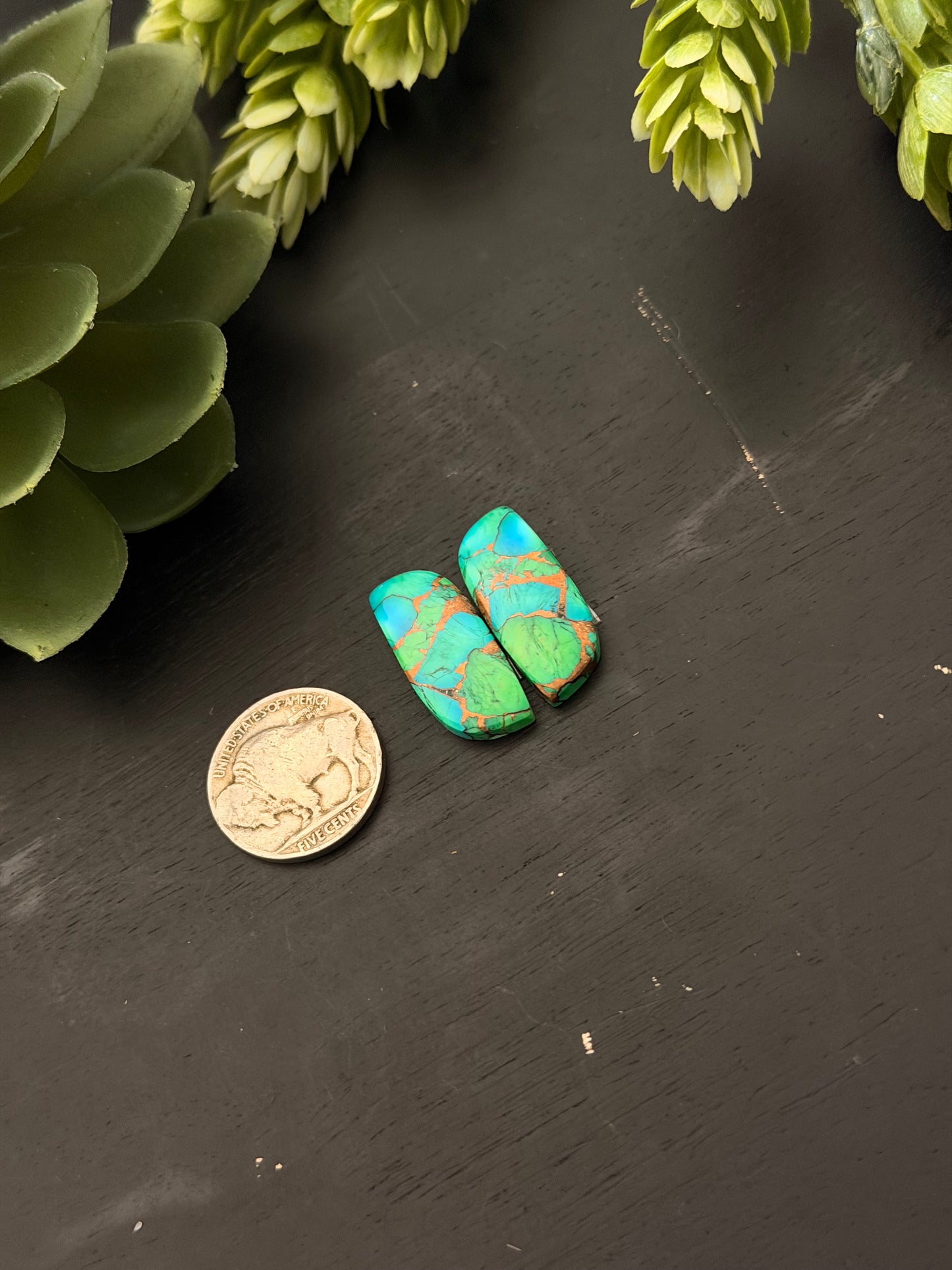 Peacock Dahlia Composite Earring Set