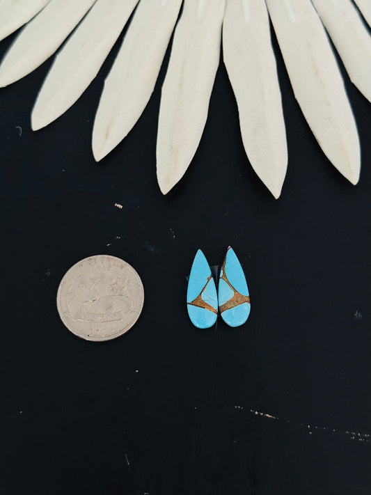 Cotton Candy Dahlia Composite Matching Earring Cabs