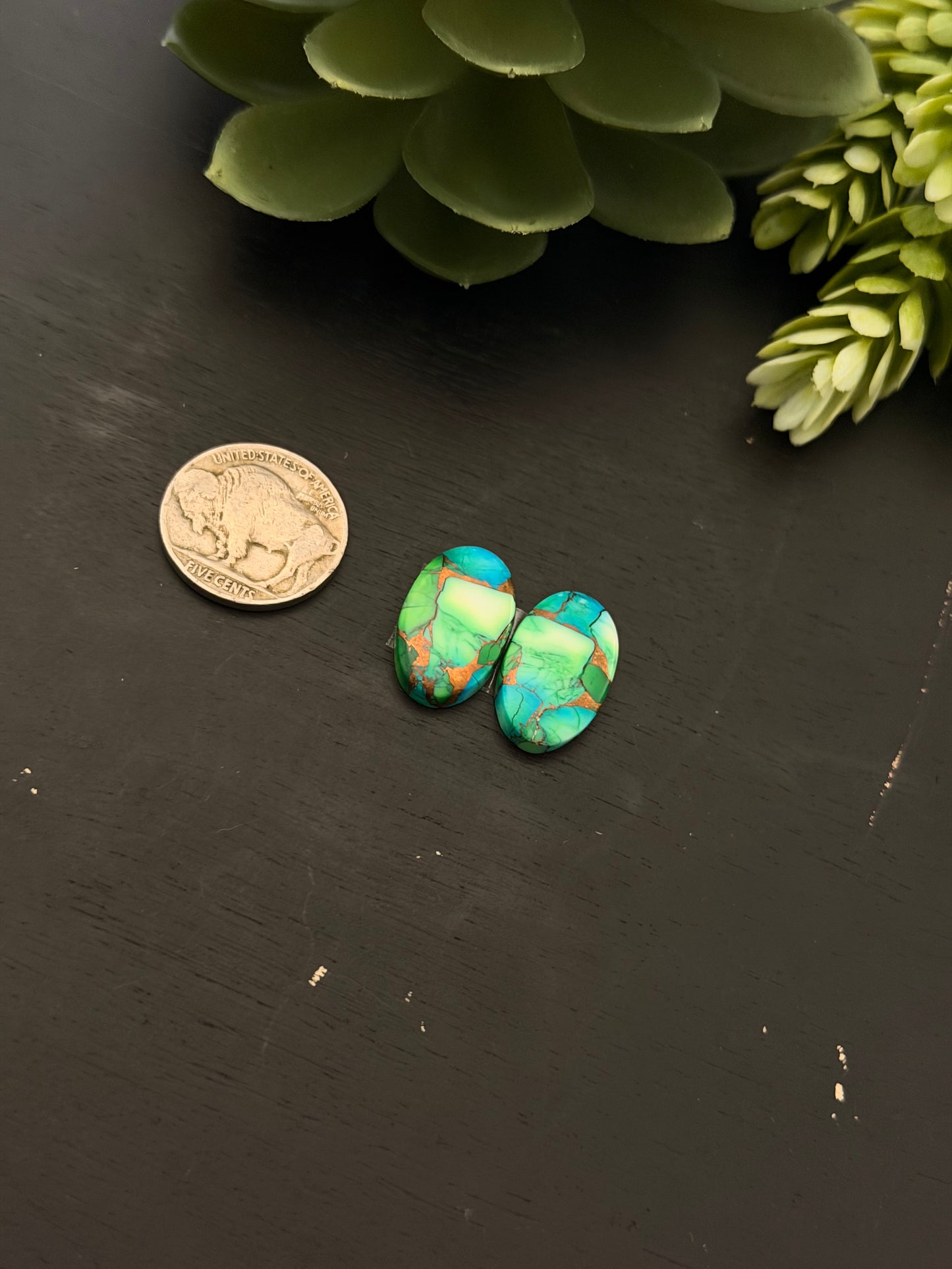 Peacock Dahlia Composite Earring Set