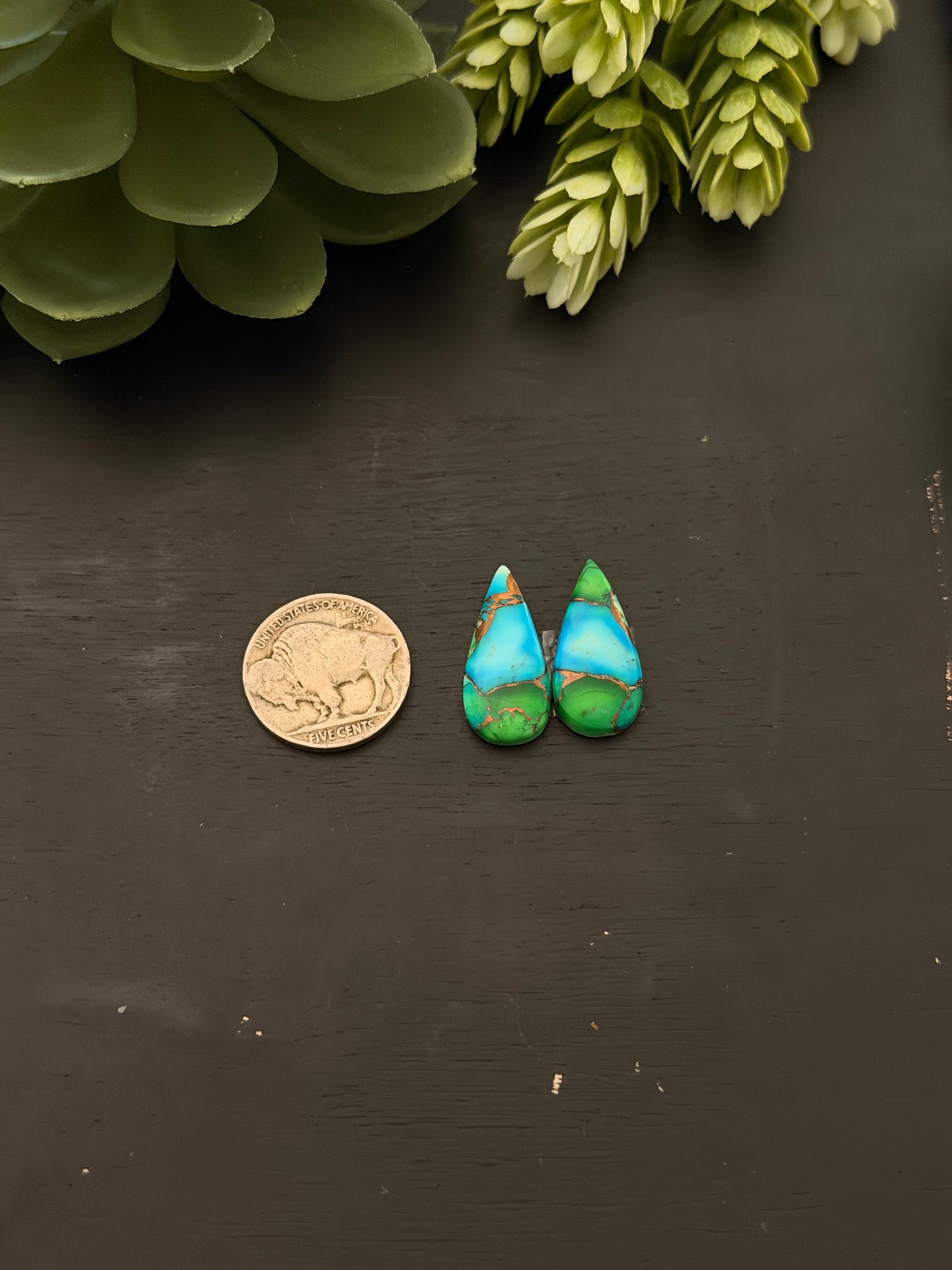 Peacock Dahlia Composite Earring Set