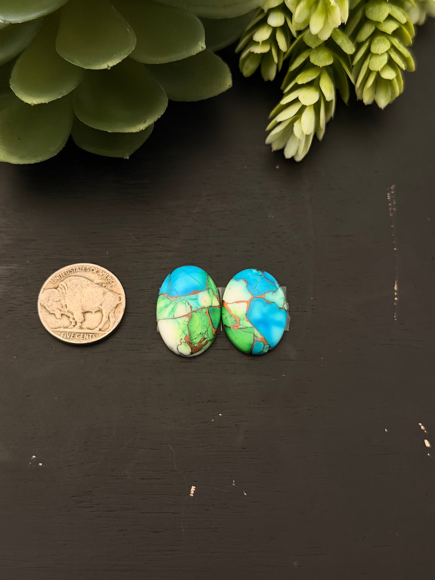 Peacock Dahlia Composite Earring Set