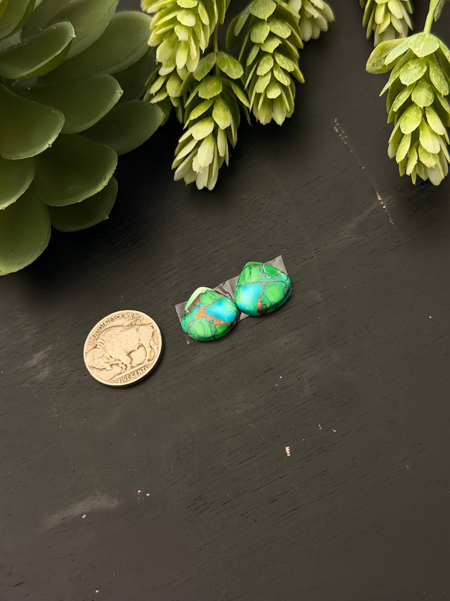 Peacock Dahlia Composite Earring Set