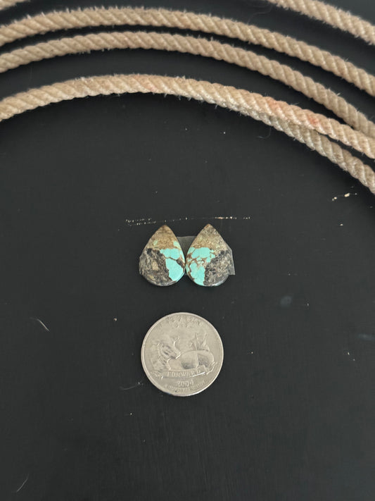#8 Turquoise Earring Pair Cabs