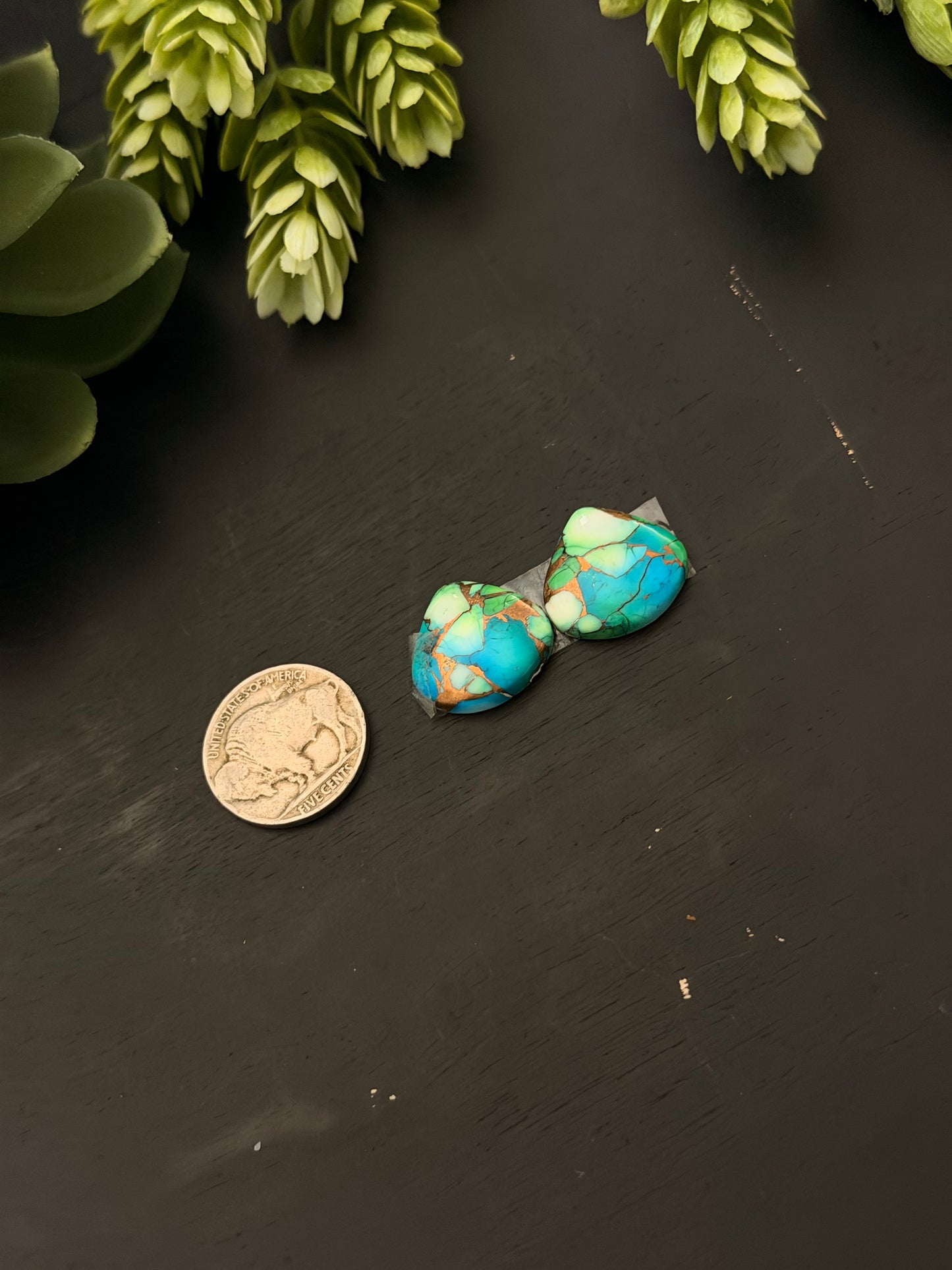 Peacock Dahlia Composite Earring Set