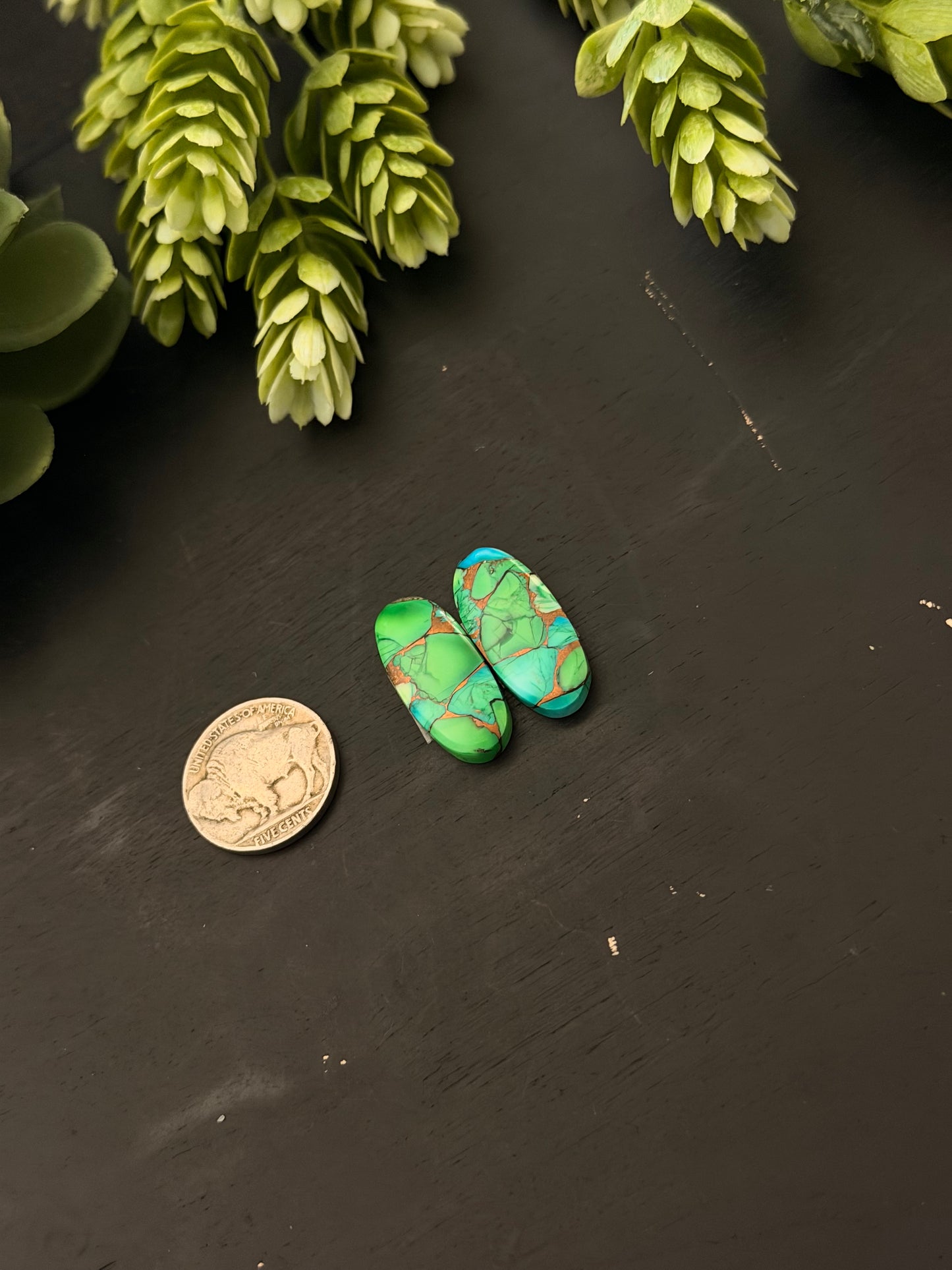 Peacock Dahlia Composite Earring Set