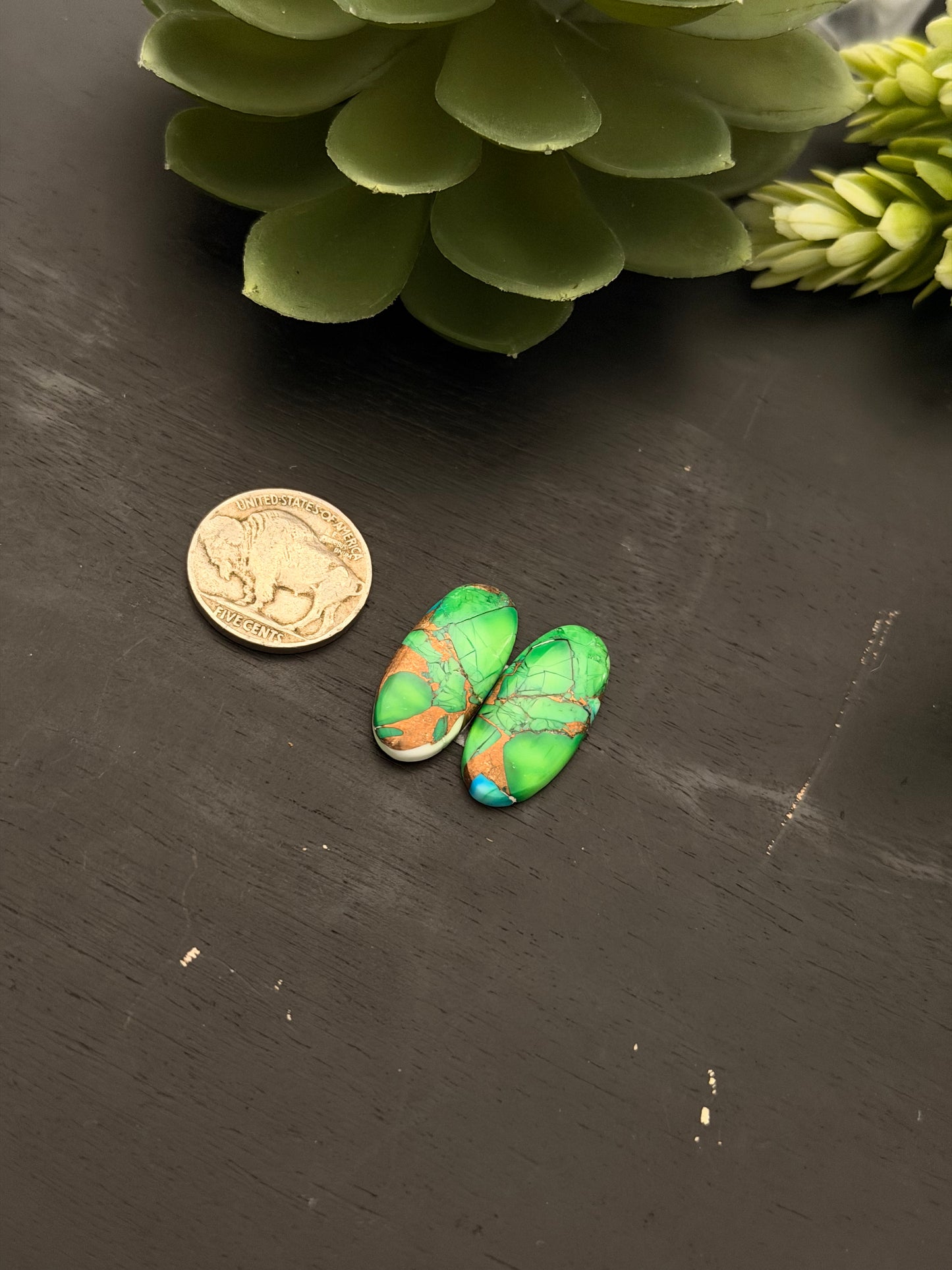 Peacock Dahlia Composite Earring Set