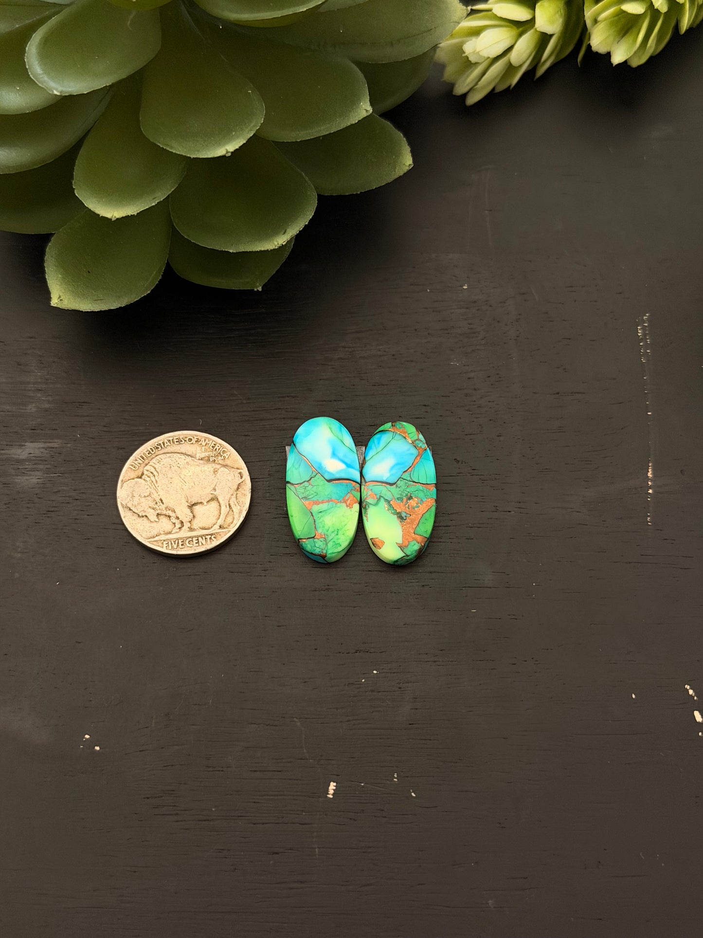 Peacock Dahlia Composite Earring Set