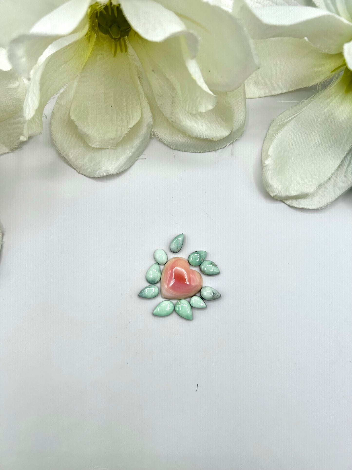 Paloma Variscite/Pink Conch Cabs