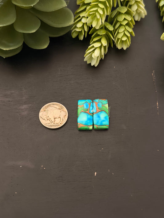 Peacock Dahlia Composite Earring Set
