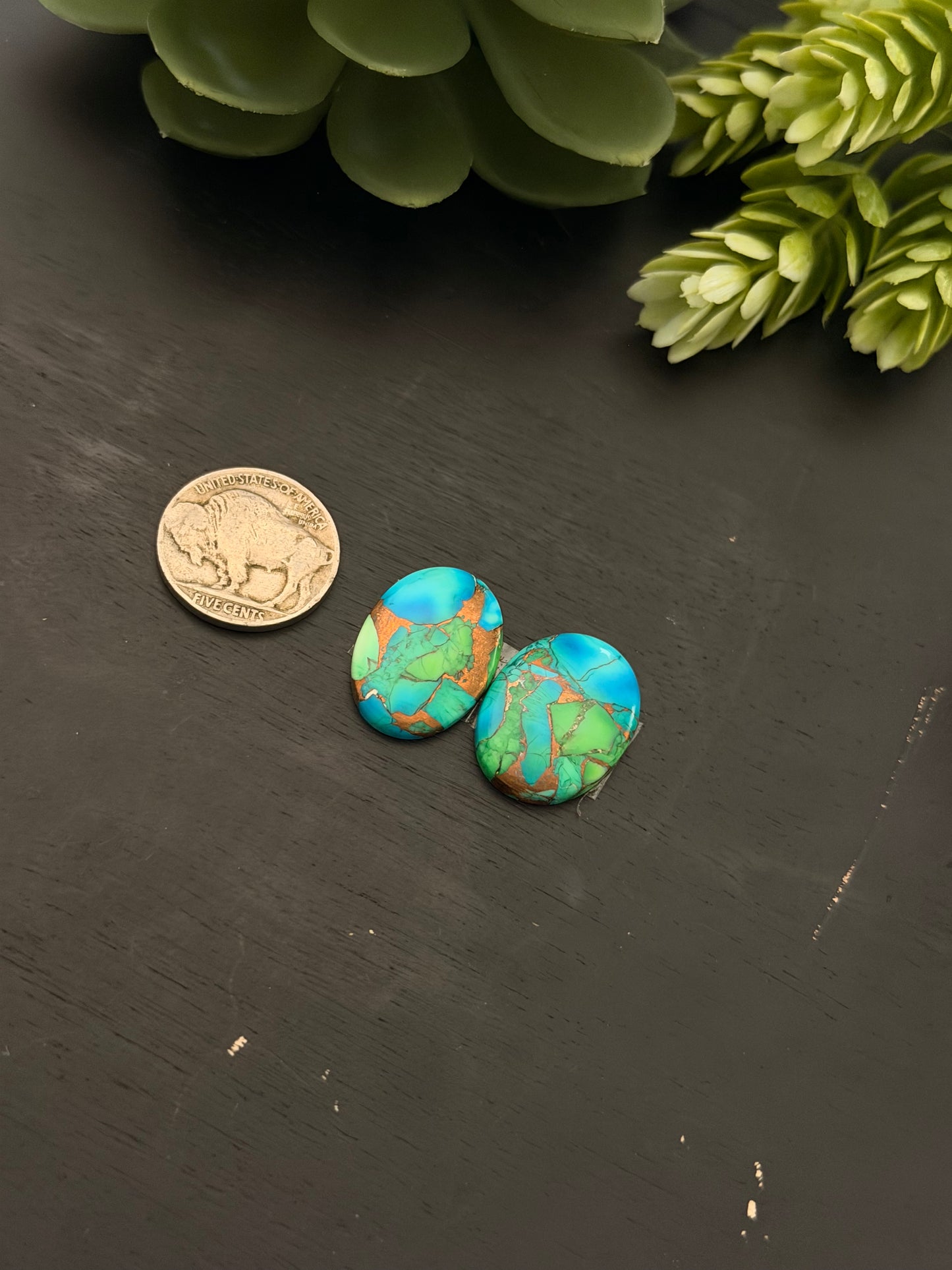Peacock Dahlia Composite Earring Set