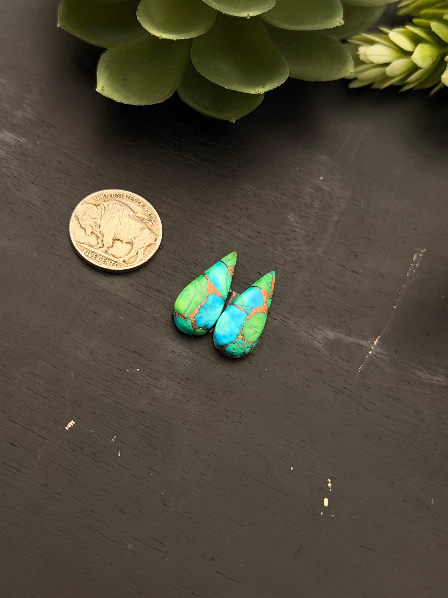 Peacock Dahlia Composite Earring Set